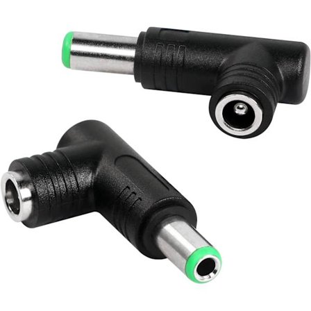 (2 stk) DC Strømadapter, 90 Graders Vinkel DC Adapter 6.3mm x 3. DXGHC