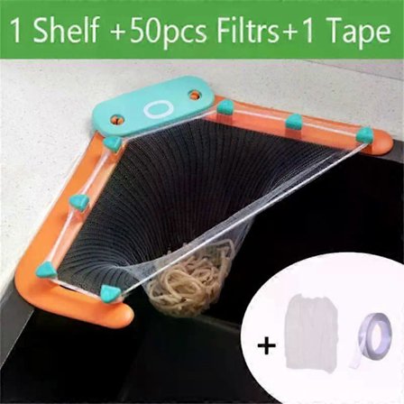 1/2/4 STK Foldbart Afløbsstativ Engangs Affaldspose Anti-tilstopning Vask Afløbshuller Affaldsfilter Mesh Affaldspose Til Køkken