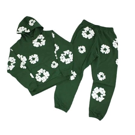 Y2K 2-osainen urheiluasu miehille ja naisille Hip Hop -grafiikalla, pitkähihainen huppari ja verkkarit, hupparipuku