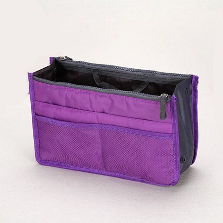 Organizer Insert Bag Nylon Travel Insert Organizer Handväska Lila