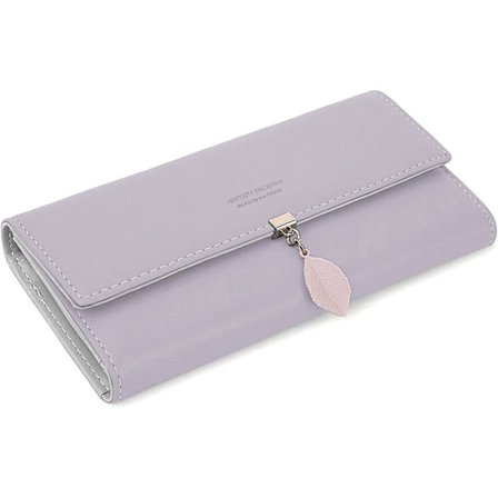 Vaaleanpunainen naisten lompakko pitkä korttikotelo vetoketjullinen kolikkopussi