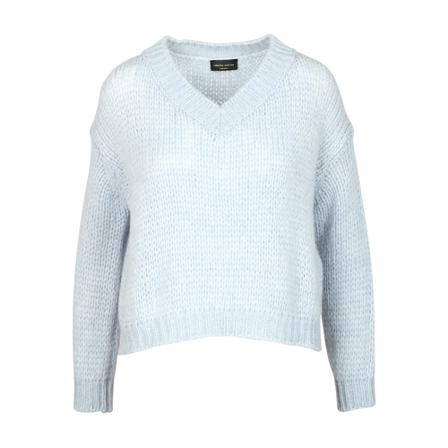 Roberto Collina, V-neck Knitwear Blauw, Dames, Maat:S