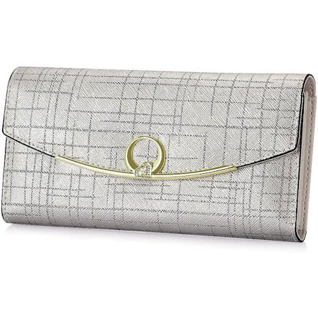 Damernas Läderplånbok Trifold Clutch Plånbok Handväska Damernas Kortinnehavare Mobiltelefonplånbok för Kvinnor