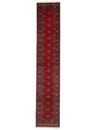 Tapis Pakistan Boukhara 2Ply 80X411 De Couloir Rouge Foncé/Noir (Laine, Pakistan)