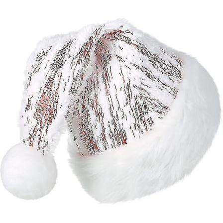 Joulupukkihattu Aikuisten, Deluxe Valkoinen Sametti Joulupukkihattu Pehme ll Vuorella, Joulupukkihattu Punaisella Silkill Miehille ja Naisille (FMY) 