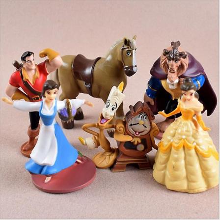 6 stk/sett Disney Skjønnheten og Udyret Tegneseriemodell Actionfigur Anime Mini Modell Dekorasjonssamling Figur Leke Gaver