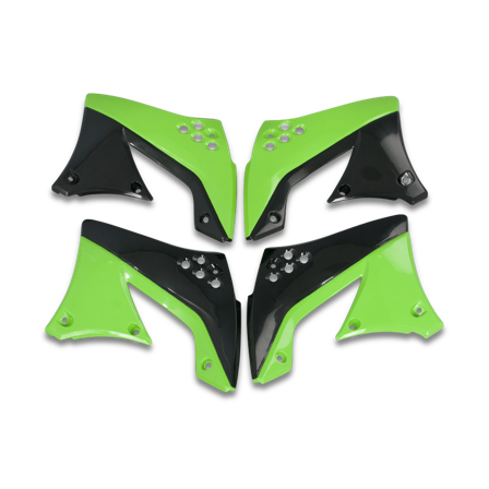 Convogliatori Radiatore Rtech Verde-Nero - Kawasaki KX 450F 2009-2011