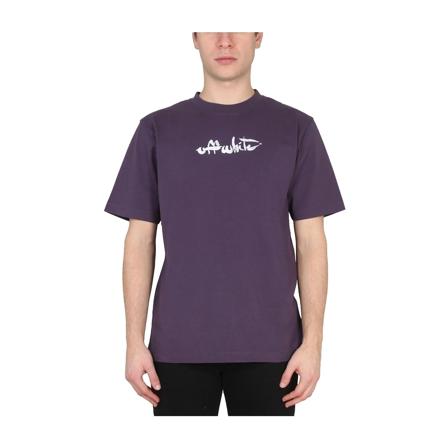 Off White T-Shirts , Paars , Heren , Maat: L