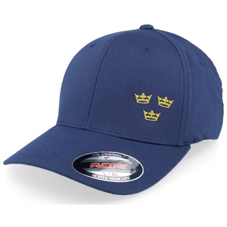 Iconic - Modrá flexfit Kšiltovka - Tre Kronor Side Panel Navy Flexfit @ Hatstore