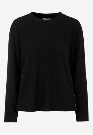 Cellbes of Sweden - Superblød trøje med knapper i sort til damer i størrelse 46/48