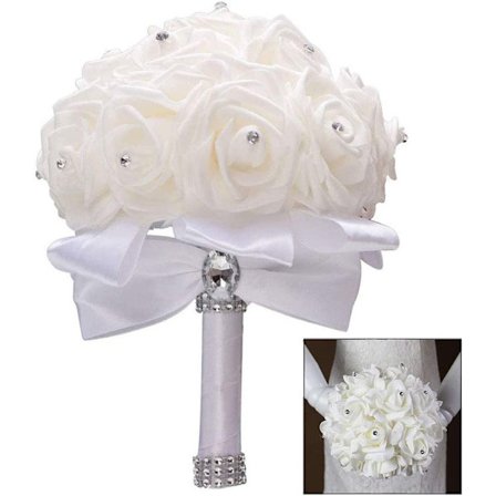 Brud Kunstig Blomst Bryllupsutstyr, Brud Bukett Brudepike, Brudebukett Bryllup Kunstige Blomster