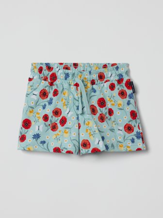 Polarn O. Pyret - Floral sweatshorts - 98 - Childrenswear - green