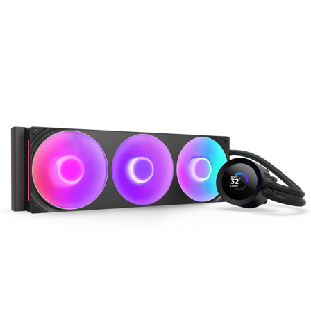 NZXT Kraken Plus 360 RGB Black 360mm AIO vannkjøling med LCD-skjerm og RGB-vifter