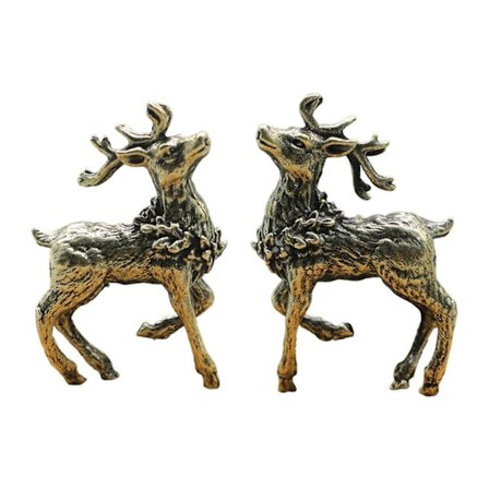 2 st Hjortfigur Rostskydd Fin Symbol Koppar DIY Hantverk Dekorativ Hjortskulptur för Skrivbord