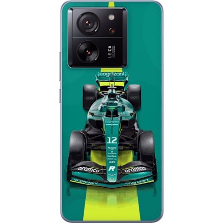 Yhteensopiva Puhelinkuori Xiaomi Xiaomi 13T Aston Martinin Formula 1 -auto vihreässä kilpailumuotoilussa, jossa on moderni studiosentuntma