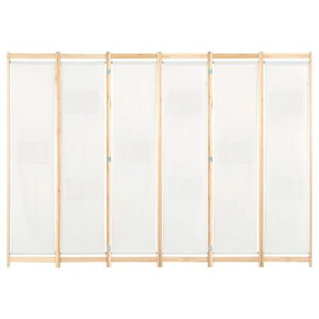 Vidaxl Rumsavdelare 6 Paneler 240x170x4 Cm Gräddvit Tyg Creme