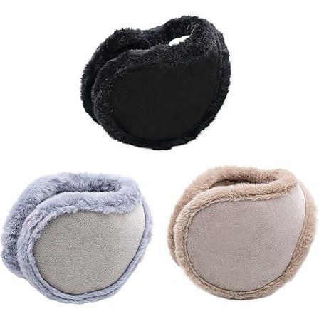 Ørevarmere i 3 farger for vinteren - varme ørevarmere i plysj for menn og kvinner - utendørs ørevarmere - vinterørevarmere - sammenleggbare fleece 