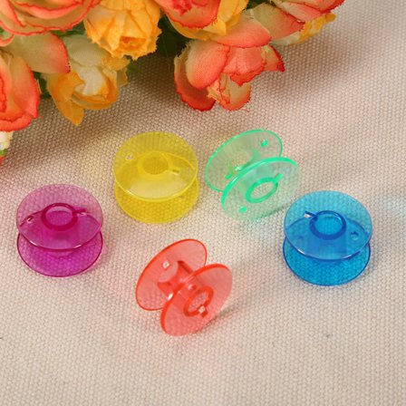 2 Förpackningar Symaskinsbobiner 5 Färger Plast Symaksinstillbehör med Förvaringslåda