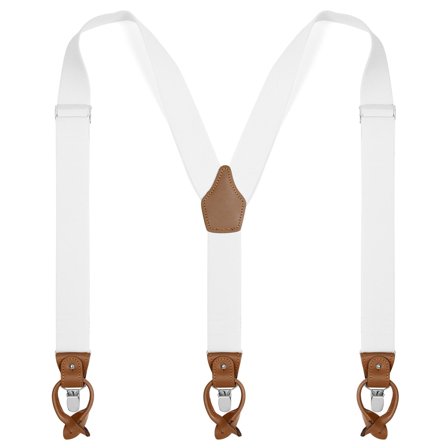 Brede Hvide Konvertible Seler til mænd - Clip-on seler