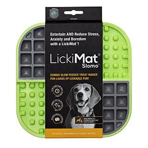 LickiMat Slomo - Slickmatta Hund, Grön/Grå, 20 cm