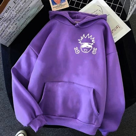 2024 Forår Efterår Unisex Jujutsu Kaisen Anime Hættetrøjer Sweatshirts Store Animerede Designs Kawaii Gojo Satoru Grafisk Streetwear