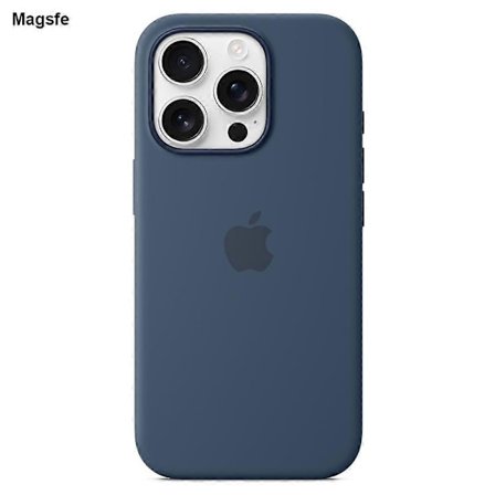 iPhone 16 Pro -puhelimen silikoninen magneettinen suojakuori, yhteensopiva MagSafen kanssa - Tummansininen - WELLNGS