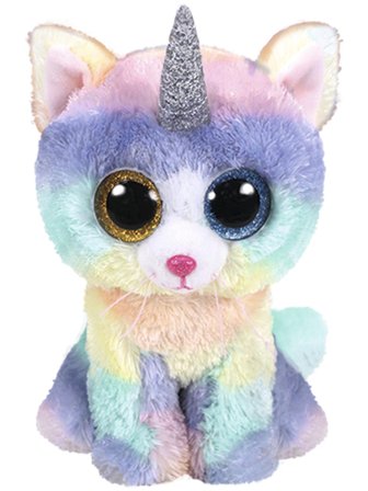 Ty Beanie Boo 24cm Ty unisex Heather Cat Med, ref.: 36454, trade line: Beanie Boos - Med, material:100% polyester