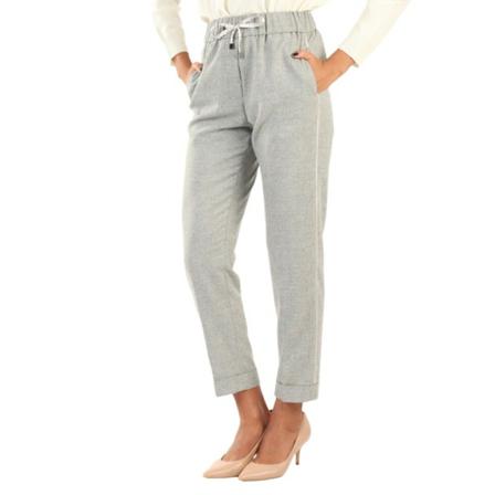 Peserico, Straight Trousers Grijs, Dames, Maat:M