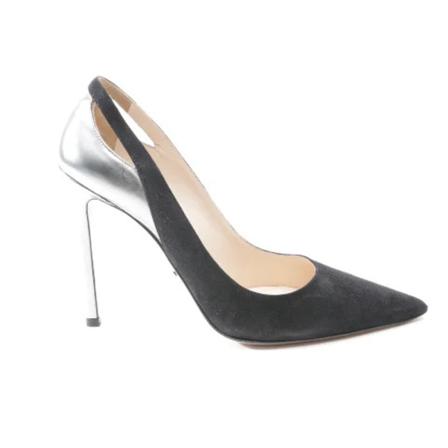 Prada Vintage Pre-owned Leather heels , Zwart , Dames , Maat: 38 EU Vintage Schoenen