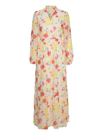 Vifalia L/S Maxi Dress/Su/R Maksimekko Juhlamekko Monivärinen/Kuvioitu Vila