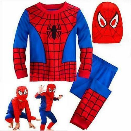 Barn Pojkar Spiderman Cosplay Kostym Mask Superhjälte Fancy Dress Party Outfits