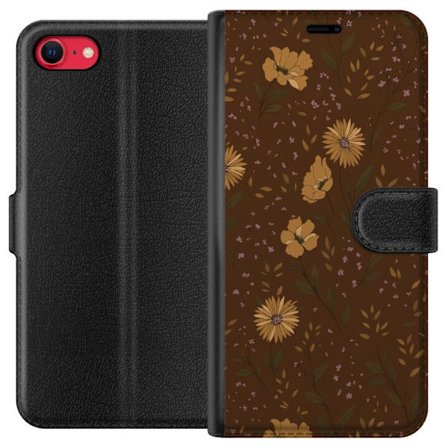 Kompatibelt Plånboksfodral till Apple Apple iPhone SE (2020) Bruna blommor retro blommönster blommig design 70-tals vintagestil mönster bohemisk ta