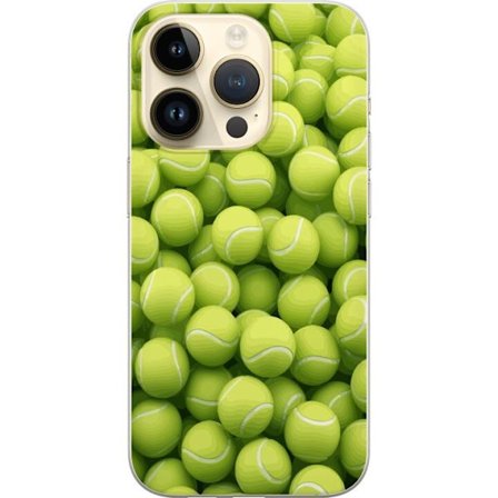 Kompatibel Mobilcover til Apple Apple iPhone 15 Pro Mønster af grønne tennisbolde i høj detalje, sporty motiv med gentagende tekstur og stærke far