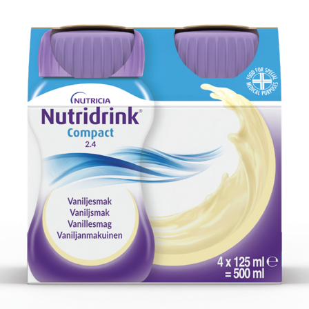 Nutridrink Compact næringsdrikk, Vanilje, 4x125 ml