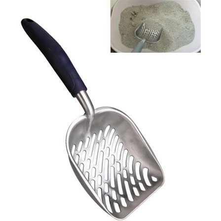 (blå) Kattsandsskopa, Sandskopa, Djurspillningsskopa, Rengöringsverktyg med Bekvämt Gummiband för Katter och Hundar