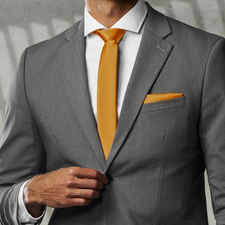 Extra Long Autumn Yellow 6cm Basic Tie for Men - Solid color neckties