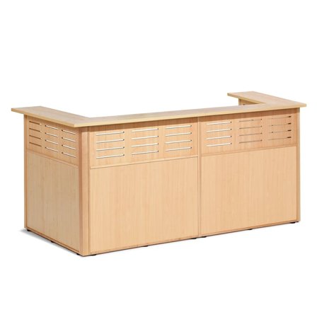 Resepsjonsdisk TREAT, U-formet, 4 seksjoner, bøk