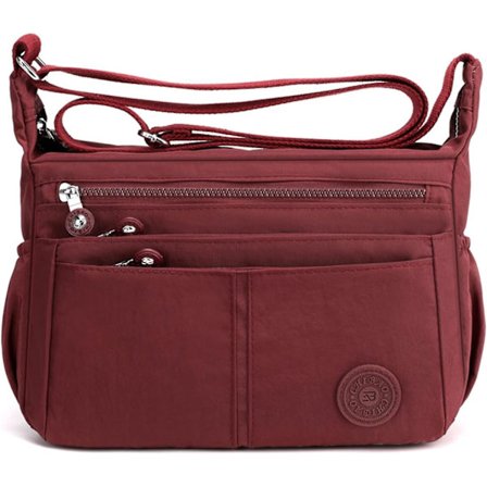 Letvægts Dame Skuldertaske Skuldertasker Sling Skulder Messenger Taske Vandtæt Nylon Til Rejser Skole Sport Shopping Crossbody Taske - Rød