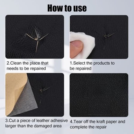 Itseliimautuva keinonahka paikka 50x138 cm Musta—pa