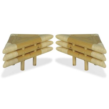 Vidaxl Sängbord 2 St 60x60x40 Cm Bambu Naturlig Brun
