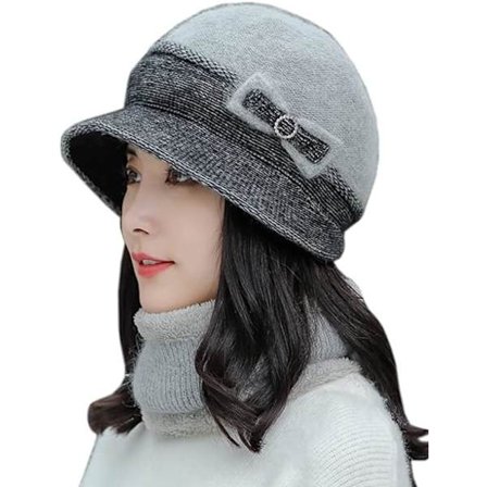 Hue og Halstørklæde til Kvinder, Dame Hue Halstørklæde Sæt Varm Beanie K,ZQKLA