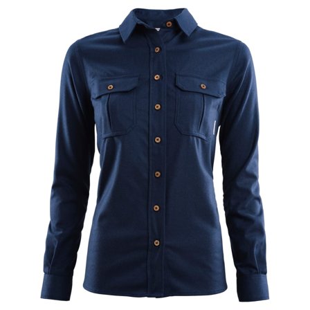Aclima LeisureWool ReBorn Wool Shirt Woman Women long-sleeved shirts Blue XS