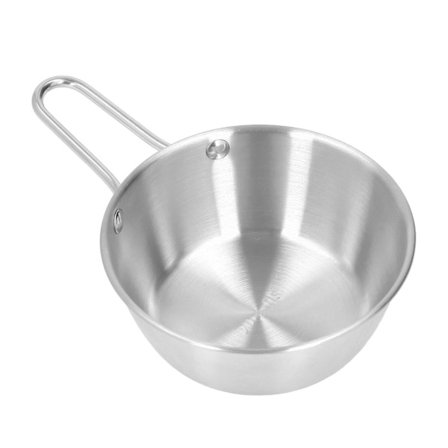 Skål i rostfritt stål med enkel design, skållningssäker skål med handtag för camping, vandring, silver