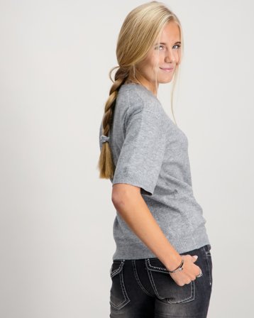 RYVLS Cloé Soft Knit Tee Szary Swetry Dziewczyna - Kids Brand Store