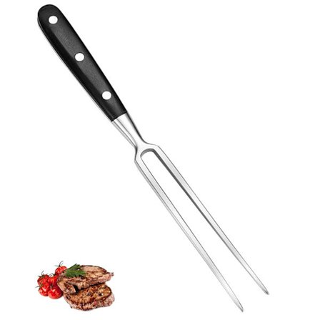 Stekegaffel Laget av Rustfritt Stål, Serveringsgaffel i Stål, Kjøttgaffel 16 Cm