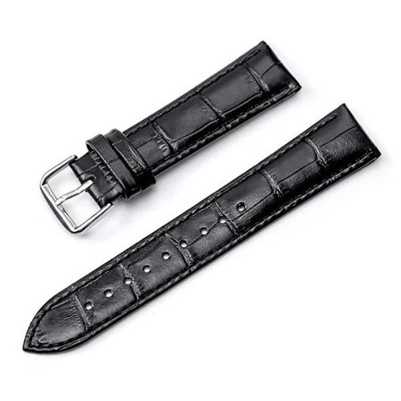 Elegant klokkereim i kunstskinn - Velg størrelse / farge Svart