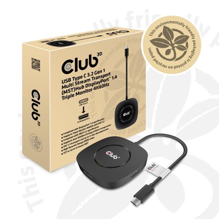 Club 3D dokkingstasjon - USB-C 3.2 Gen 1 - DP