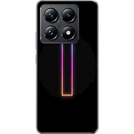 Kompatibelt Mobildeksel til Xiaomi Xiaomi 14T Minimalistisk neonbokstav I i regnbuefarger mot mørk bakgrunn
