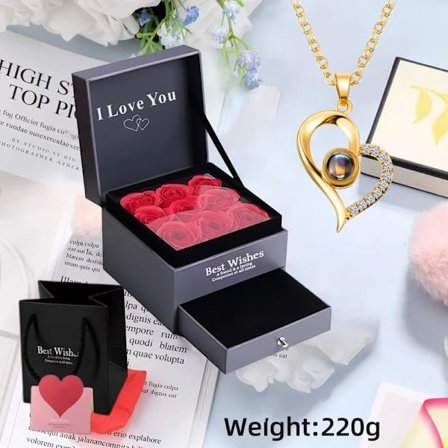 Rose Halskæde Gaveæske, Fødselsdagsgave til Kvinder #09