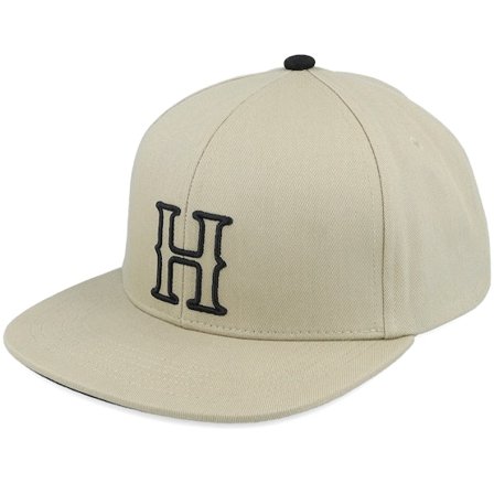 Herschel - Beige snapback Caps - Whaler 6 Panel Blackletter Cap Abbey Stone/Black Snapback @ Hatstore